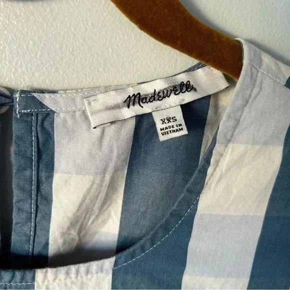 Madewell | Rickrack Cattail Tiered Dress in Gingham Check - Picture 14 of 14